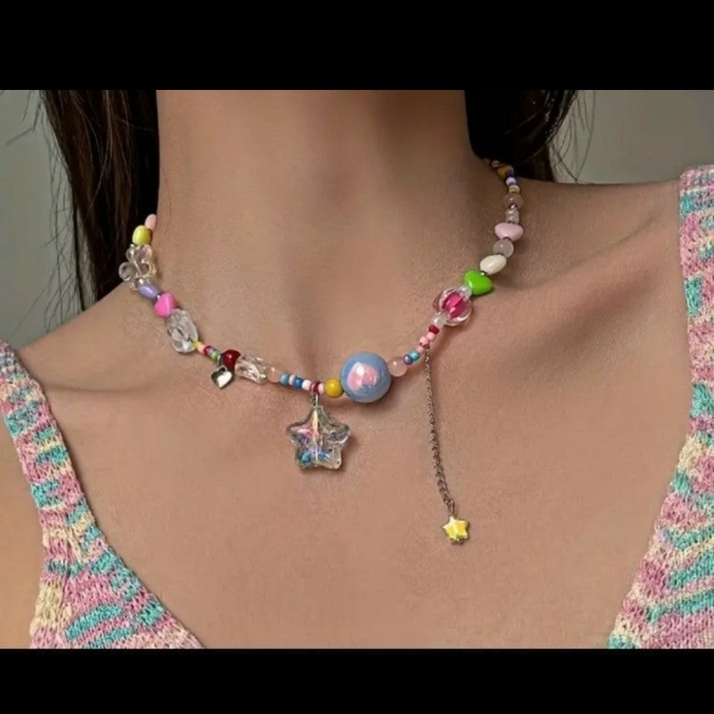 Retro y2k mixed beaded necklace